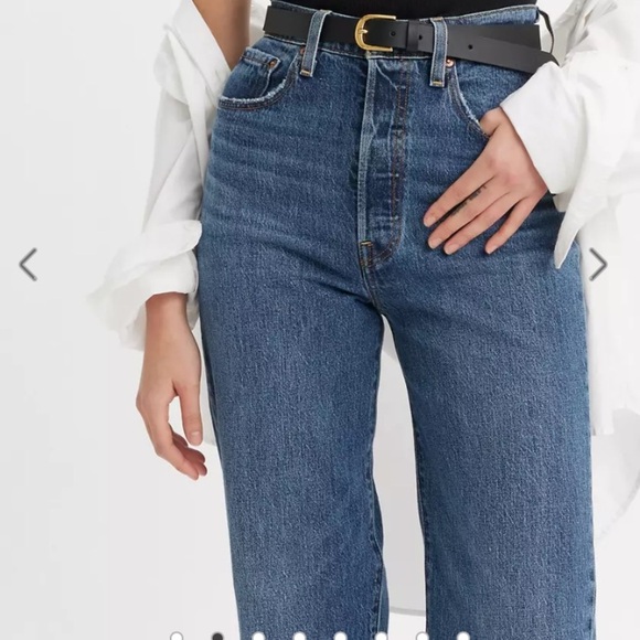 LEVI’S HIGH RIBCAGE STRAIGHT BUTTON FLY HIGH WAISTED JEANS ICONIC 5POCKET STYLE - Picture 3 of 15